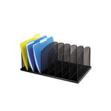 Onyx Mesh Desk Organizer With Upright Sections, 8 Sections, Letter To Legal Size Files, 19.5" X 11.5" X 8.25", Black