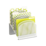 Onyx Mesh Desk Organizer With Tiered Sections, 8 Sections, Letter To Legal Size Files, 11.75" X 10.75" X 14", White
