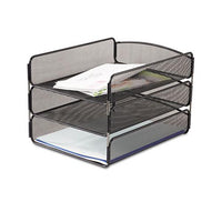 Onyx Desk Tray, 3 Sections, Letter Size Files, 9.25" X 11.75" X 8", Black
