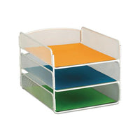 Onyx Desk Tray, 3 Sections, Letter Size Files, 9.25" X 11.75" X 8", White
