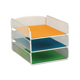Onyx Desk Tray, 3 Sections, Letter Size Files, 9.25" X 11.75" X 8", White