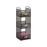 Onyx Breakroom Organizers, 3 Compartments, 6 X 6 X 18, Steel Mesh, Black