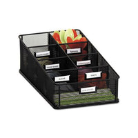 Onyx Breakroom Organizers, 7 Compartments, 16 X8 1-2x5 1-4, Steel Mesh, Black