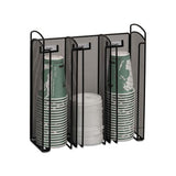 Onyx Breakroom Organizers, 3compartments, 12.75x4.5x13.25, Steel Mesh, Black