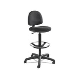 Precision Extended-height Swivel Stool With Adjustable Footring, 33" Seat Height, Up To 250 Lbs., Black Seat-back, Black Base