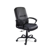 Serenity Big And Tall High Back Leather Chair, Supports Up To 500 Lbs., Black Seat-black Back, Black Base