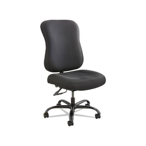 Optimus High Back Big And Tall Chair, Fabric Upholstery, Supports Up To 400 Lbs., Black Seat-black Back, Black Base