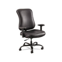 Optimus High Back Big And Tall Chair, Vinyl Upholstery, Supports Up To 400 Lbs., Black Seat-black Back, Black Base