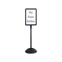 Double Sided Sign, Magnetic-dry Erase Steel, 18 X 18, White, Black Frame
