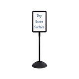 Double Sided Sign, Magnetic-dry Erase Steel, 18 X 18, White, Black Frame