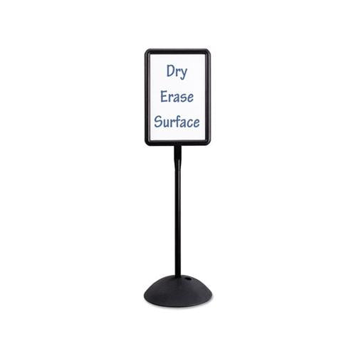 Double Sided Sign, Magnetic-dry Erase Steel, 18 X 18, White, Black Frame