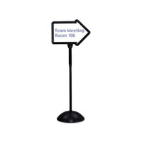 Double-sided Arrow Sign, Dry Erase Magnetic Steel, 25 1-2 X 17 3-4, Black Frame