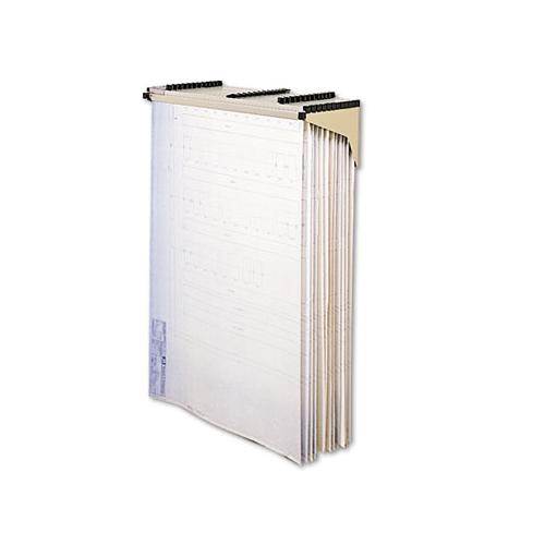 Sheet File Drop-lift Wall Rack, 12 Hanging Clamps, 43.75w X 11.5d X 7.75h, Sand