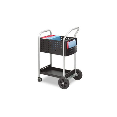 Scoot Mail Cart, One-shelf, 22w X 27d X 40.5h, Black-silver