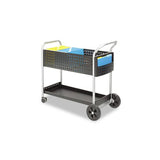 Scoot Mail Cart, One-shelf, 22.5w X 39.5d X 40.75h, Black-silver