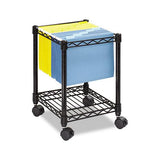 Compact Mobile Wire File Cart, One-shelf, 15.5w X 14d X 19.75h, Black