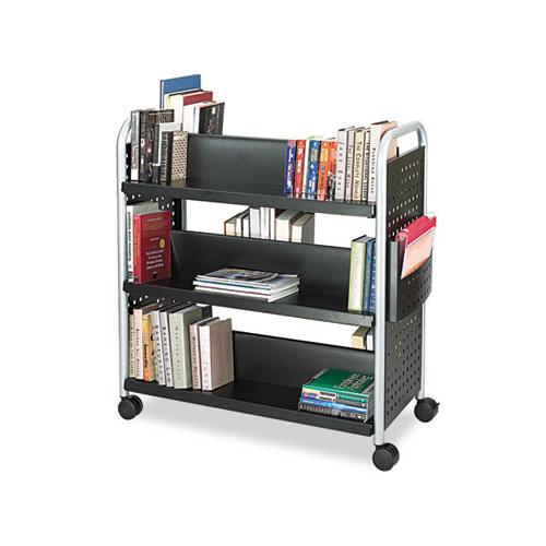 Scoot Book Cart, Six-shelf, 41.25w X 17.75d X 41.25h, Black