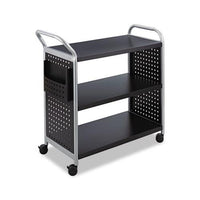 Scoot Three-shelf Utility Cart, 31w X 18d X 38h, Black-silver