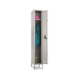 Single-tier Locker, 12w X 18d X 78h, Two-tone Gray