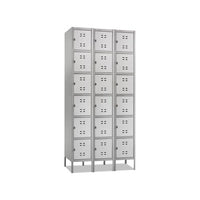 Three-column Box Locker, 36w X 18d X 78h, Two-tone Gray