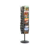 Onyx Mesh Rotating Magazine Display, 30 Compartments, 16.5w X 16.5d X 66h, Black