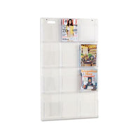 Reveal Clear Literature Displays, 12 Compartments, 30w X 2d X 49h, Clear