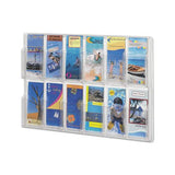 Reveal Clear Literature Displays, 12 Compartments, 30w X 2d X 20.25h, Clear