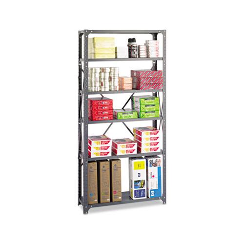 Commercial Steel Shelving Unit, Six-shelf, 36w X 12d X 75h, Dark Gray