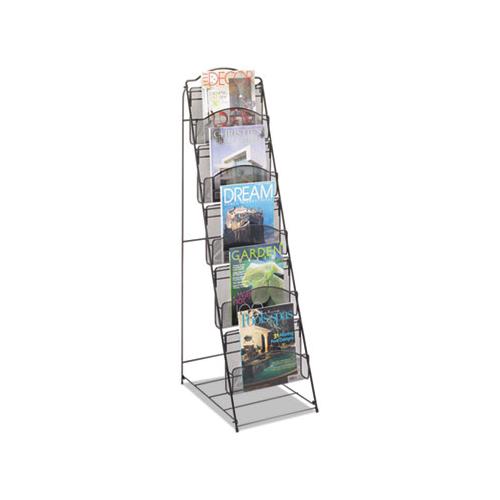 Onyx Magazine Floor Rack, 12.5w X 18.5d X 46h, Black