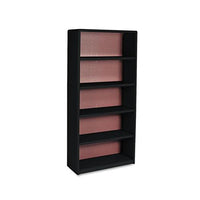 Value Mate Series Metal Bookcase, Five-shelf, 31-3-4w X 13-1-2d X 67h, Black