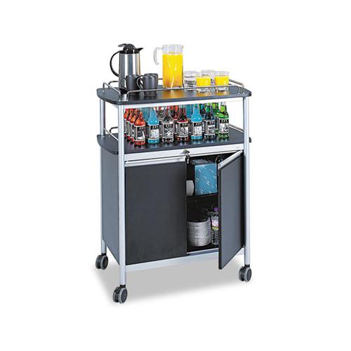 Mobile Beverage Cart, 33.5w X 21.75d X 43h, Black