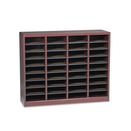 Wood-fiberboard E-z Stor Sorter, 36 Sections, 40 X 11 3-4 X 32 1-2, Mahogany