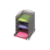 Onyx Stackable Literature Organizer, Five-drawer, Black