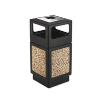 Canmeleon Ash-trash Receptacle, Square, Aggregate-polyethylene, 38 Gal, Black