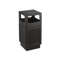 Canmeleon Side-open Receptacle, Square, Polyethylene, 38 Gal, Textured Black