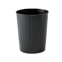 Round Wastebasket, Steel, 23.5 Qt, Black