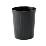 Round Wastebasket, Steel, 23.5 Qt, Black