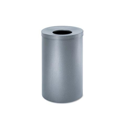 Open-top Waste Receptacle, Round, Steel, 35 Gal, Black Speckle