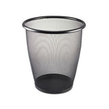 Onyx Round Mesh Wastebasket, Steel Mesh, 5 Gal, Black