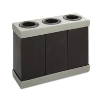 At-your-disposal Recycling Center, Polyethylene, Three 84 Gal Bins, Black