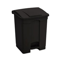 Large Capacity Plastic Step-on Receptacle, 17 Gal, Black