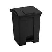 Large Capacity Plastic Step-on Receptacle, 23 Gal, Black