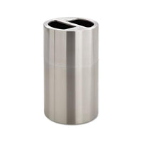 Dual Recycling Receptacle, 30 Gal, Stainless Steel