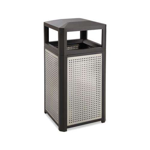 Evos Series Steel Waste Container, 15 Gal, Black