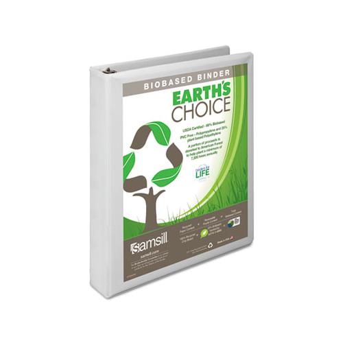 Earth's Choice Biobased D-ring View Binder, 3 Rings, 1" Capacity, 11 X 8.5, White