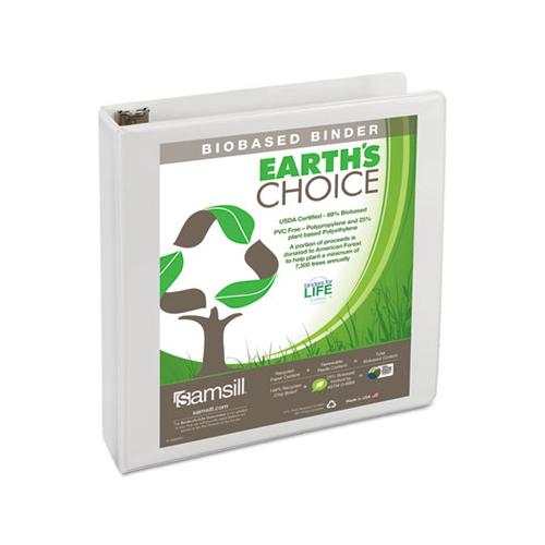 Earth's Choice Biobased D-ring View Binder, 3 Rings, 1.5" Capacity, 11 X 8.5, White