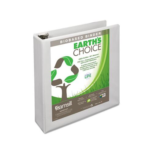 Earth's Choice Biobased D-ring View Binder, 3 Rings, 2" Capacity, 11 X 8.5, White