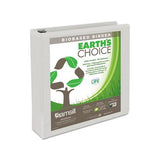 Earth's Choice Biobased Round Ring View Binder, 3 Rings, 1.5" Capacity, 11 X 8.5, White