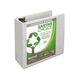 Earth's Choice Biobased Round Ring View Binder, 3 Rings, 4" Capacity, 11 X 8.5, White