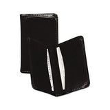 Regal Leather Business Card Wallet, 25 Card Capacity, 2 X 3 1-2 Cards, Black